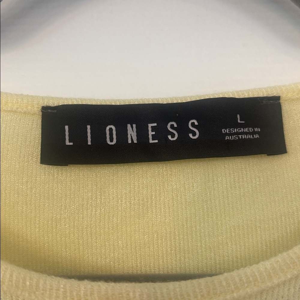 Lioness Hysteria Cut Out Knit Mini Dress in Butter Yellow Size Large - Picture 3 of 7